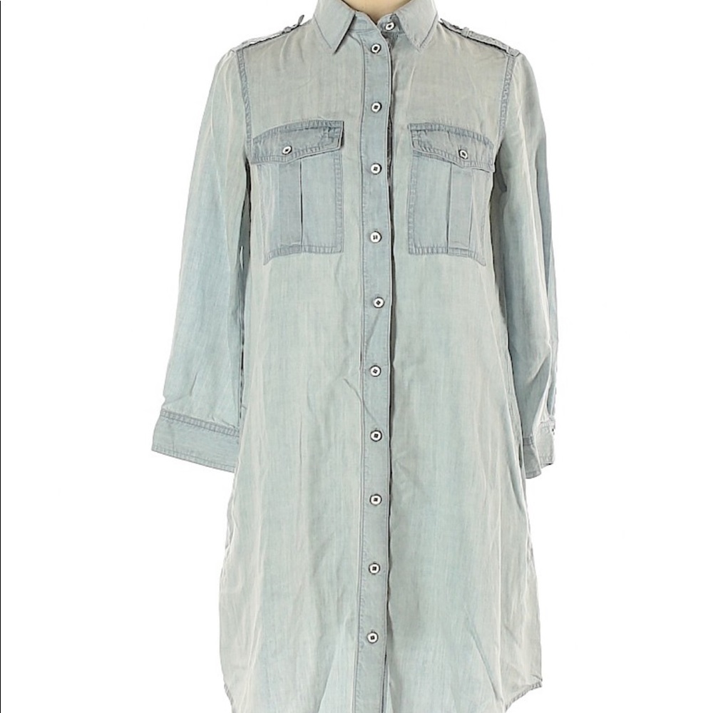Club Monaco lyocell denim shirt dress 00
